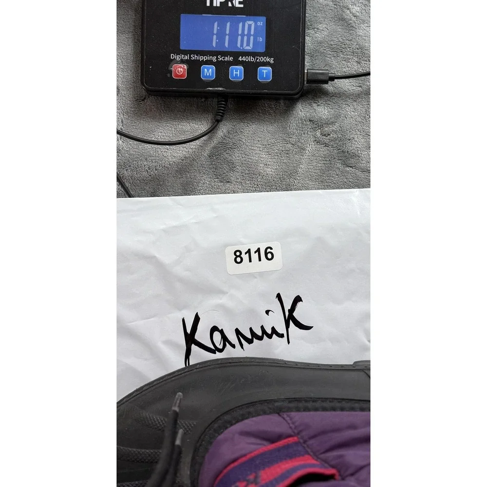 Kamik Snow Boots Youth‎ Size 4 Purple Black Waterproof Insulated Drawstring